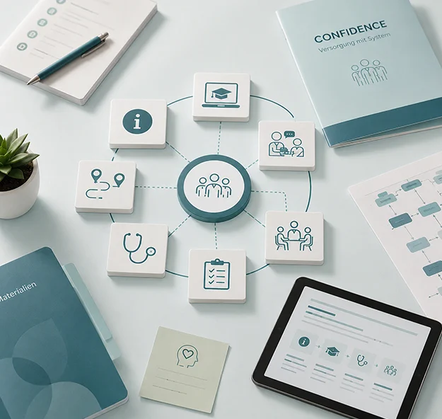 Symbolische Darstellung der vernetzten Versorgungsbausteine im Projekt CONFIDENCE